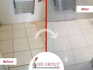 Before and After Picture of a Shower Cleaning and Polishing Service in Manhattan, NY