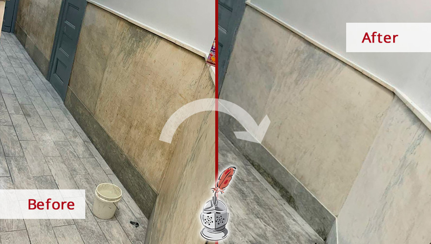 Image of a Marble Surface in a Residential Building After a Superb Stone Honing in Soho, NY