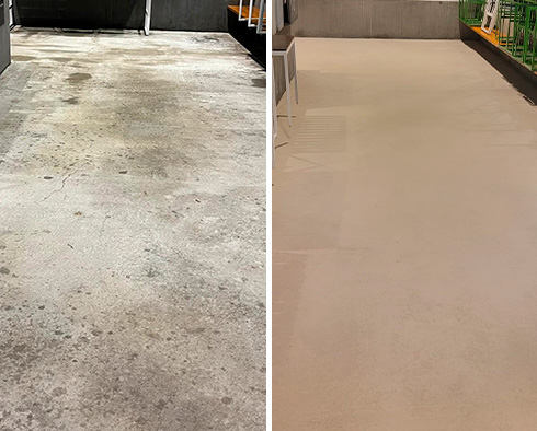 Floor Before and After our Hard Surface Restoration Services in Manhattan, NY