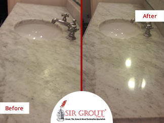 Before and After of a Stone Polishing Service in Dumbo, New York
