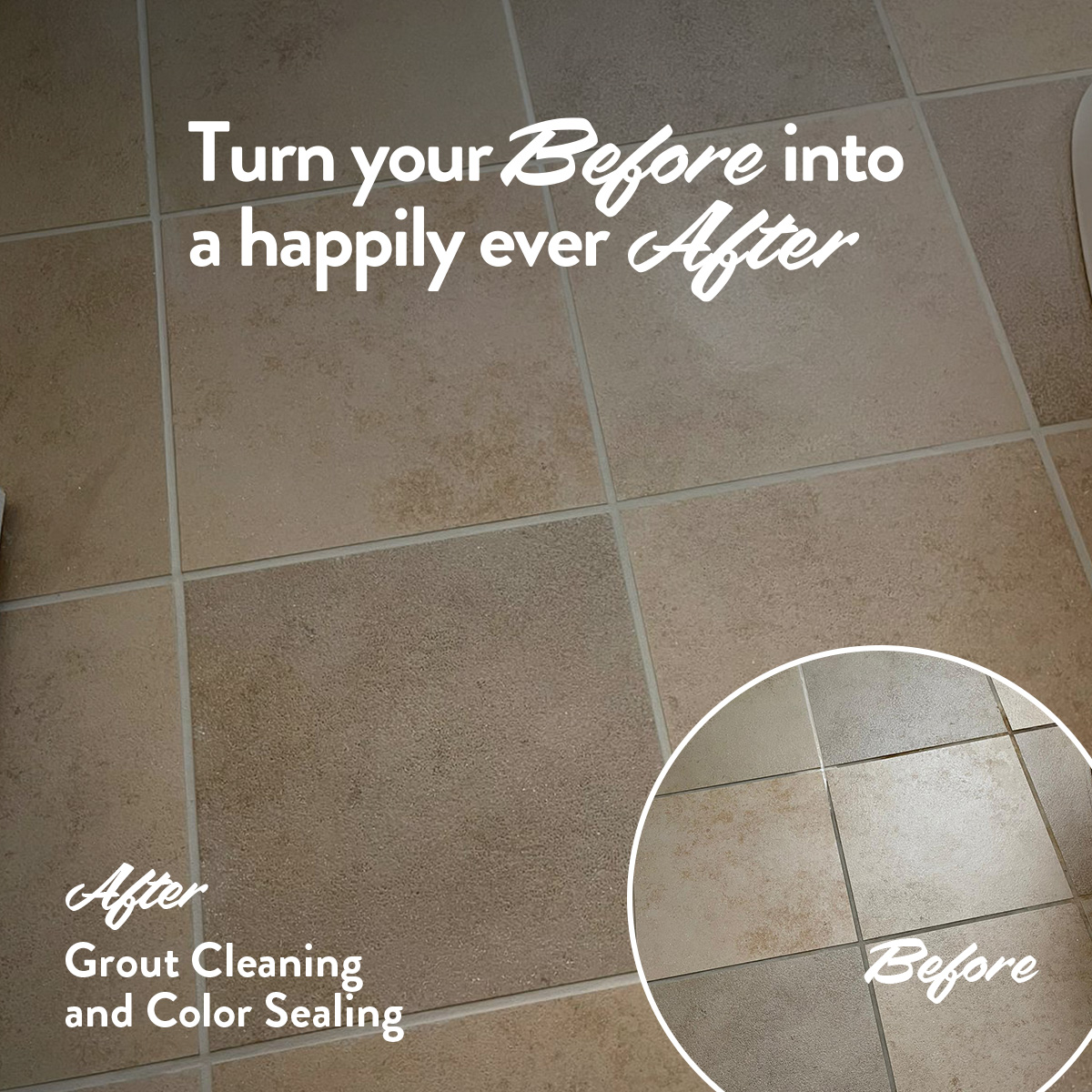 Grout Cleaning and Color Sealing